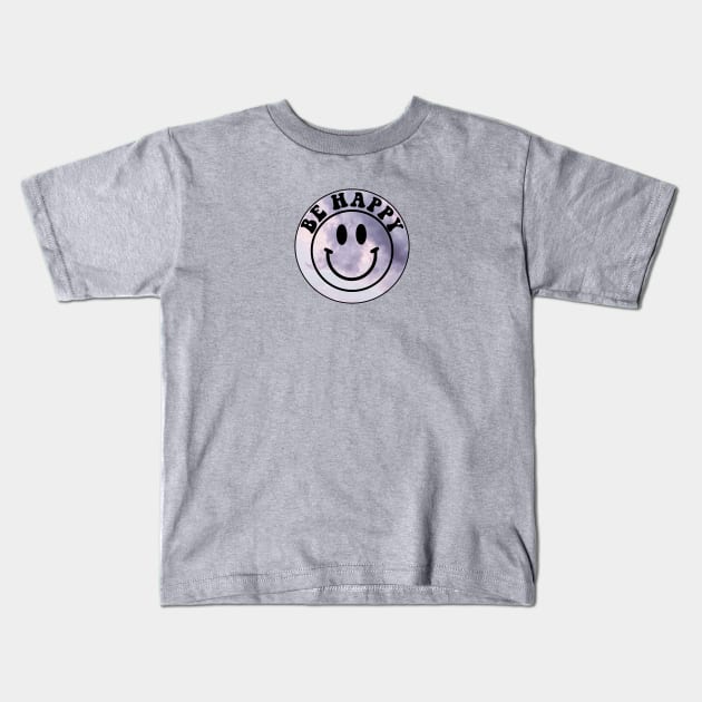 Be Happy Smiley Face Sky Kids T-Shirt by lolsammy910